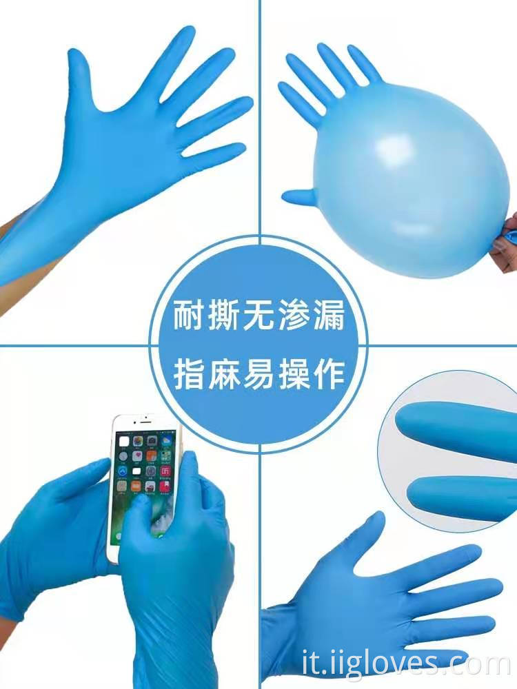 Guanti di esame di nitrile blu usa e getta guanti guanti di sicurezza guanti usa e getta per medicina